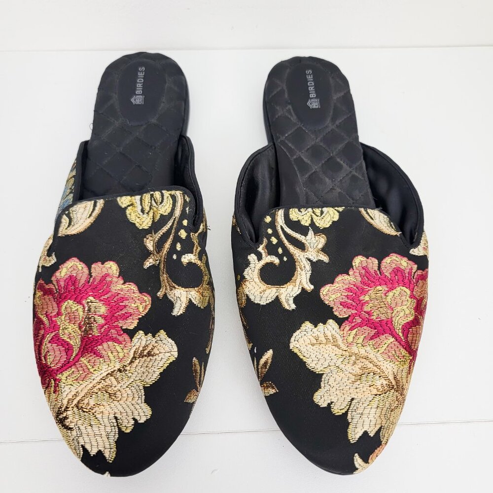 Birdies The Phoebe Floral Jacquard Embroidered Floral Slip On Mules 12 - Picture 2 of 7